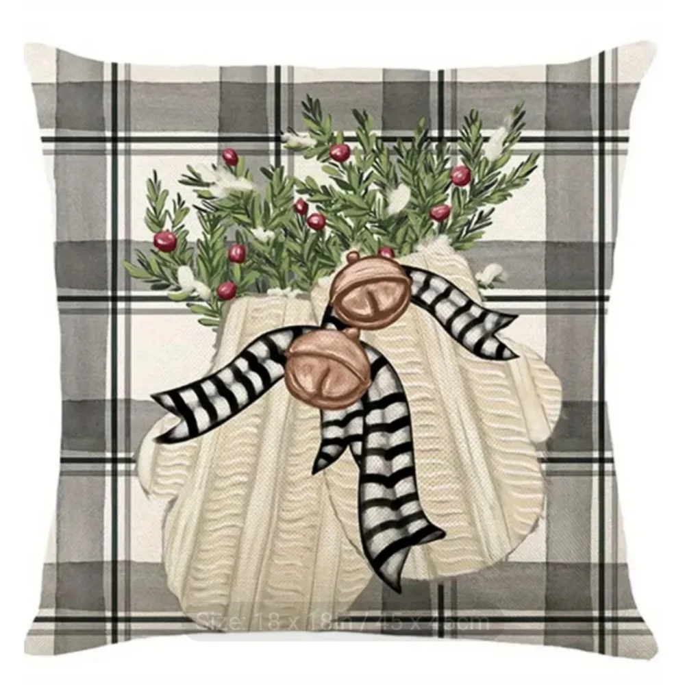 Christmas Pillow Covers 18x18 Beige Black
